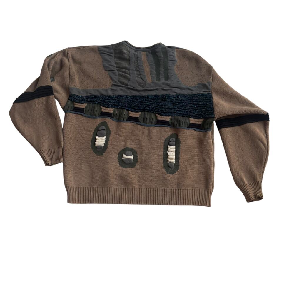 VINTAGE ABSTRACT PATTERN KNITTED PULLOVER SWEATER COOGIE STYLE A.DINER MEN SZ XL - Picture 7 of 14